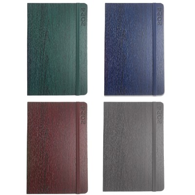 Διαφημιστικά Ημερολόγια 2024 Ημερήσια 21Χ14, όψη ξύλου με στρογγυλεμένες άκρες και λάστιχο