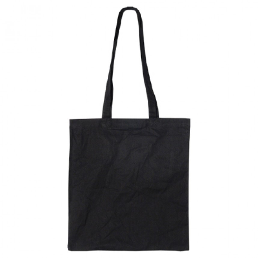 Τσάντα Πάνινη Μαύρη με Χερούλια [37x41]