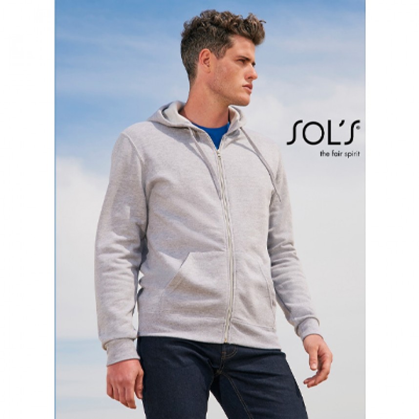 SOLS Ζακέτα Φούτερ με κουκούλα STONE 01714 260gr 3XL