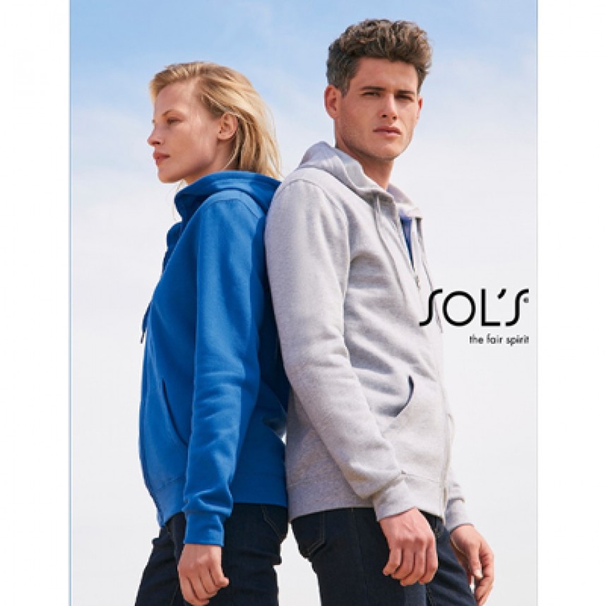 SOLS Ζακέτα Φούτερ με κουκούλα STONE 01714 260gr 3XL