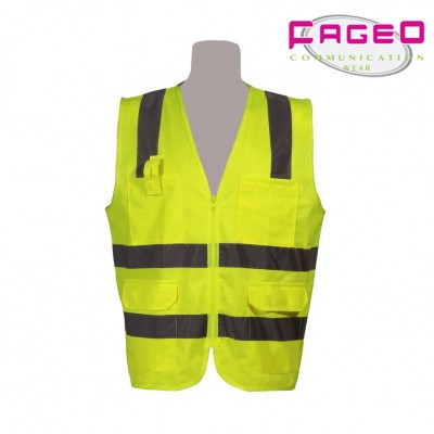 FAGEO - 00051 - Γιλέκο υψηλής ευκρίνειας με φερμουάρ και τσέπες