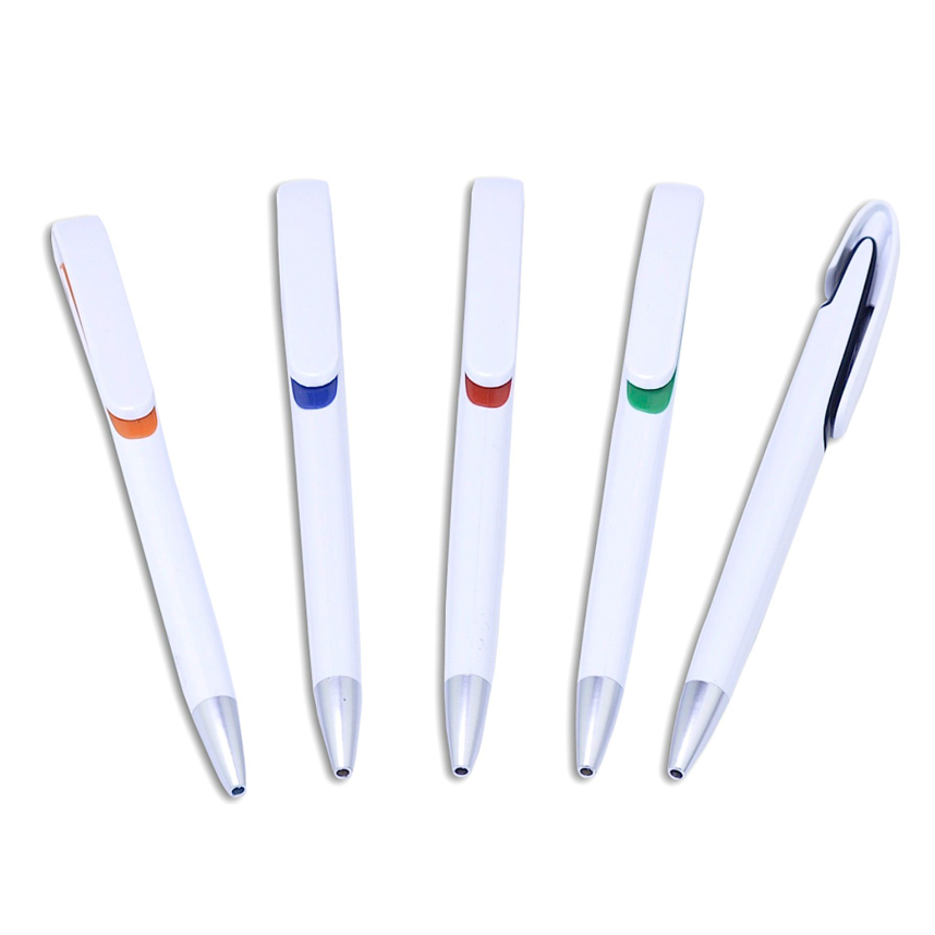 Στυλό με λευκό κορμό και φαρδύ οβαλ καπάκι