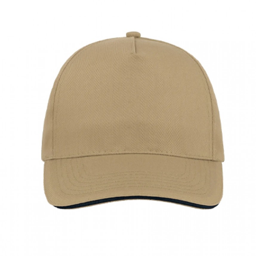 Διαφημιστικά καπέλα Sandwich cotton πεντάφυλλο με Velcro στο πίσω μέρος (M)