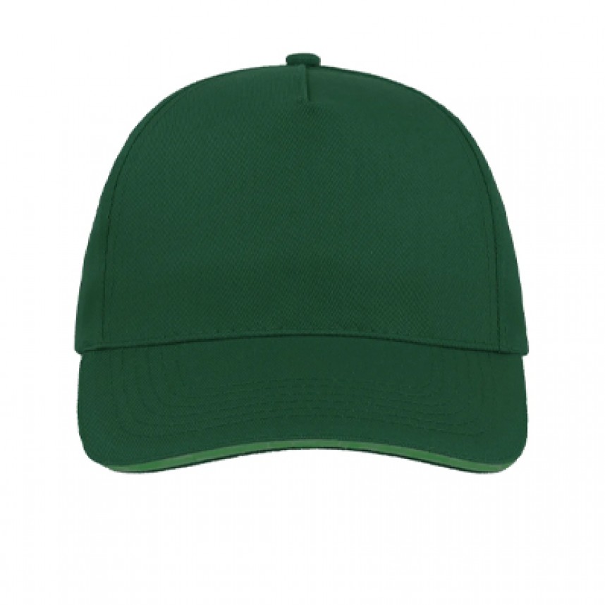 Διαφημιστικά καπέλα Sandwich cotton πεντάφυλλο με Velcro στο πίσω μέρος (M)