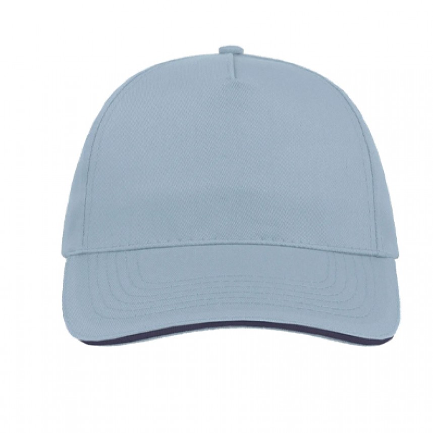 Διαφημιστικά καπέλα Sandwich cotton πεντάφυλλο με Velcro στο πίσω μέρος (M)