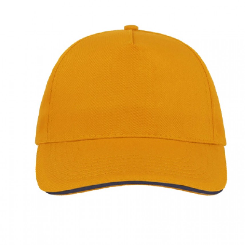 Διαφημιστικά καπέλα Sandwich cotton πεντάφυλλο με Velcro στο πίσω μέρος (K)