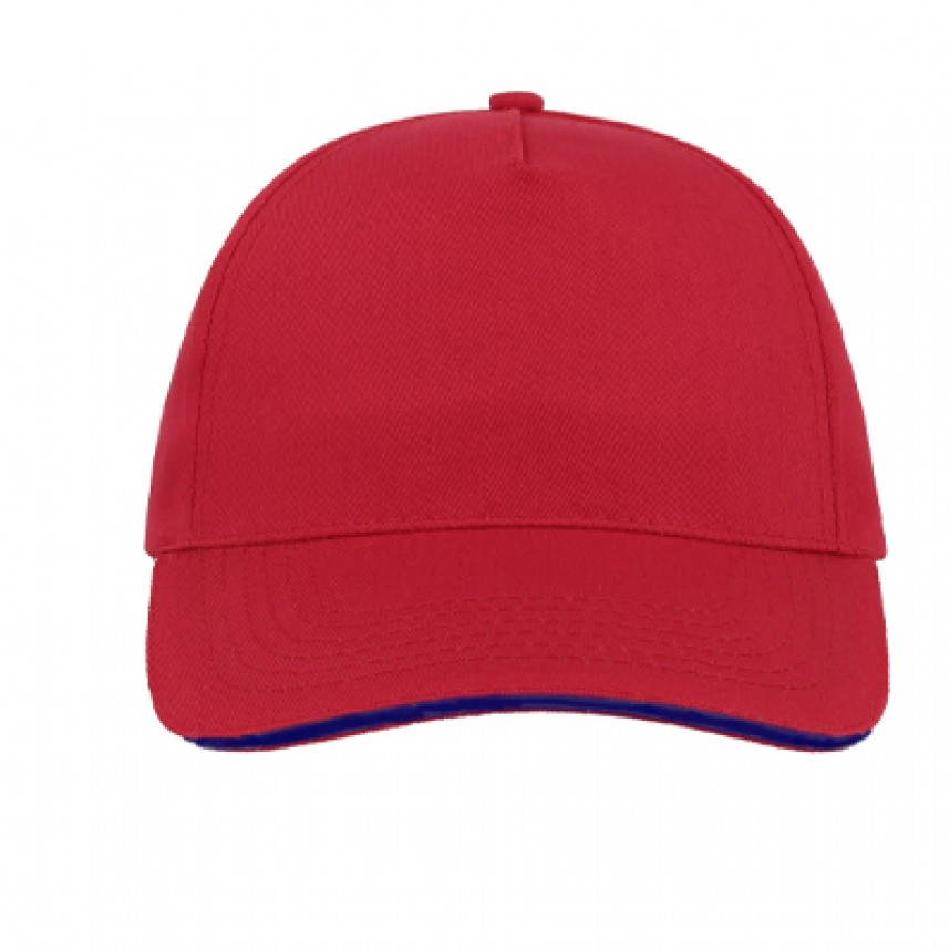 Διαφημιστικά καπέλα Sandwich cotton πεντάφυλλο με Velcro στο πίσω μέρος (K)